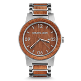 Mahogany / Brushed Silver / Wood Dial