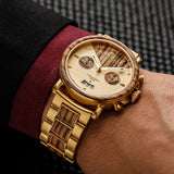 Chrono Zebrawood / Gold Steel