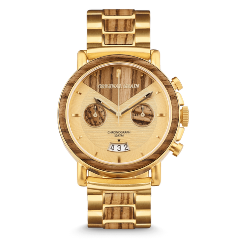 Chrono Zebrawood / Gold Steel